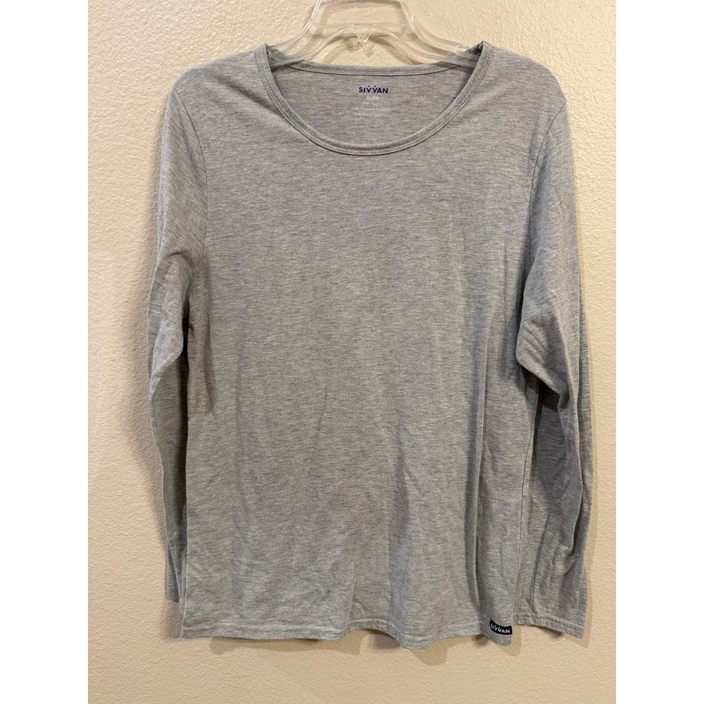 Sivvan Long Sleeve Tee Women XL Gray Excellent Underscrub Base Layer RN 144859